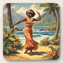 Style vintage Hawaiian Travel Hula Girl Danser