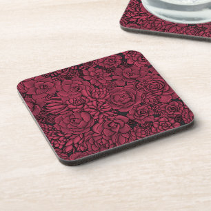 Dessous-de-verre Succulents à Viva Magenta- Couleur de l'année 2023