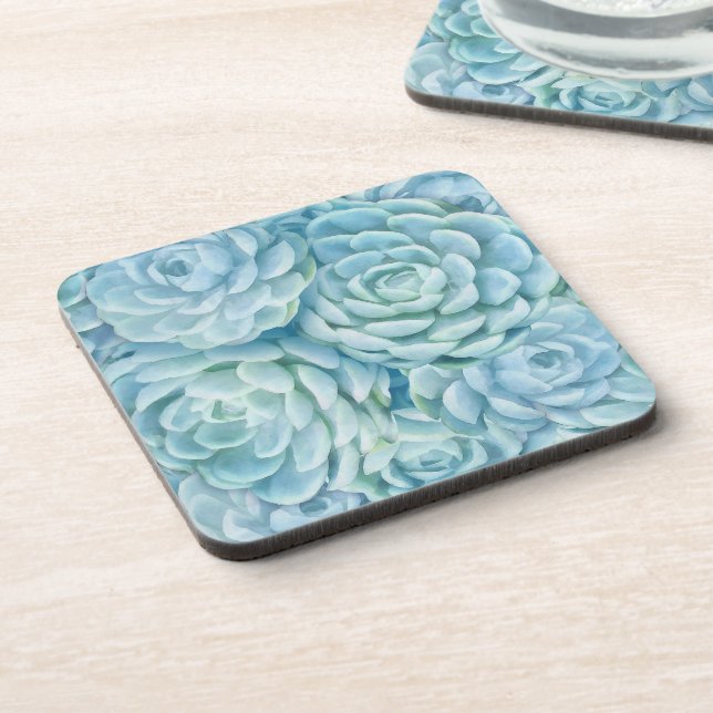 Dessous-de-verre Succulents bleus (Côté gauche)