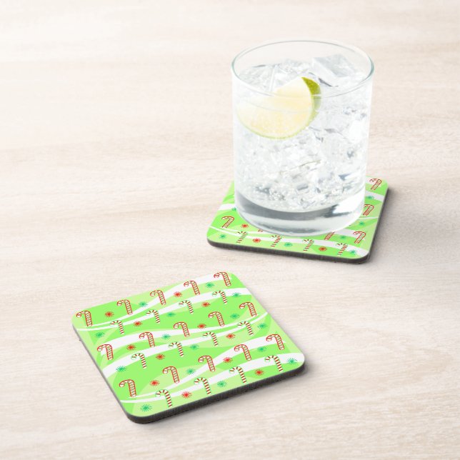 Dessous-de-verre Sucres de canne de Noël modernes design (Côté Droit)
