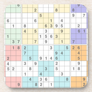 Dessous-de-verre sudoku pastel
