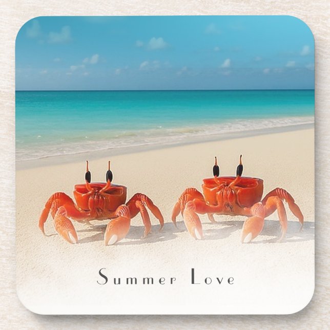 Dessous-de-verre Summer Love - Cork mignon personnalisable (Devant)