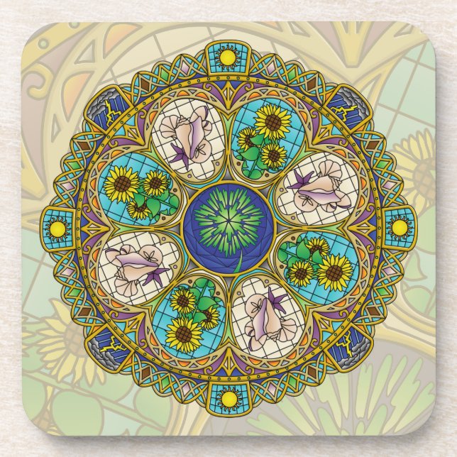 Dessous-de-verre Summer Nouveau Square Coaster (Devant)
