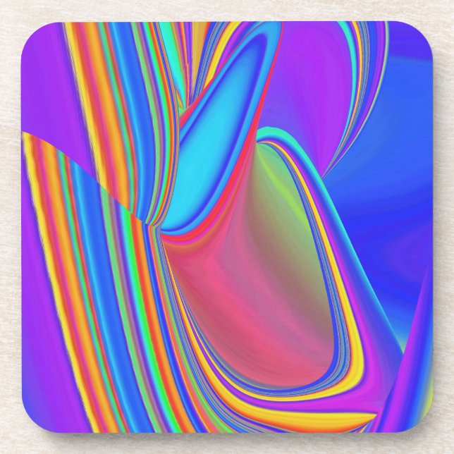Dessous-de-verre Summerfeel, Rainbowart 3D Abstrait (Devant)