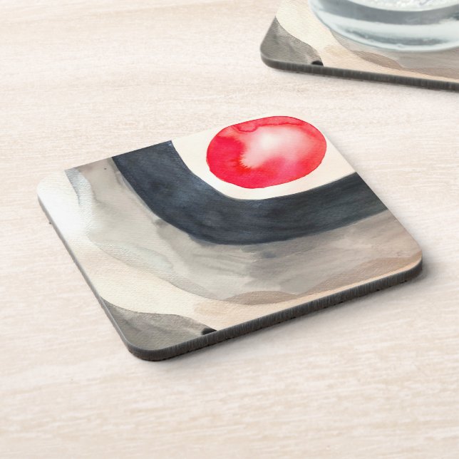 Dessous-de-verre Sun gris et noir art moderne abstrait (Côté gauche)