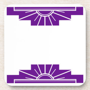 Dessous-de-verre Sunburst Art Déco en violet