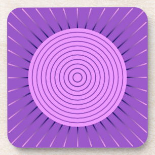 Dessous-de-verre Sunburst géométrique moderne - Amethyst Purple