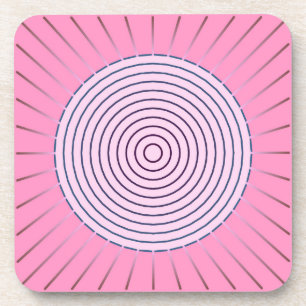 Dessous-de-verre Sunburst géométrique moderne - Nuances de rose