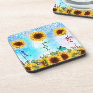 Dessous-de-verre Sunflower Jaune Amour Foi de l'Eté Automne