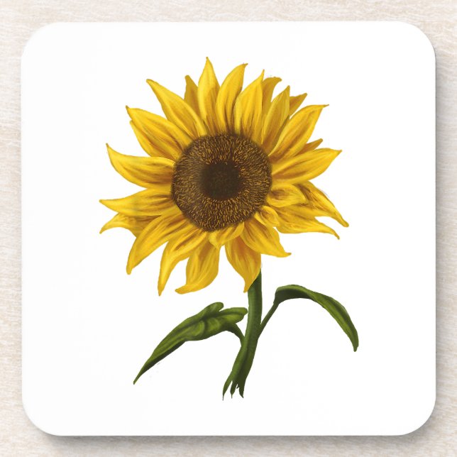 Dessous-de-verre Sunflower Sunshine Floral Aquarelle Fleur (Devant)