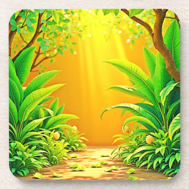 Dessous-de-verre Sunny Nature Path Art (Devant)