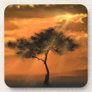 Dessous de verre Sunrise Tree - Peinture