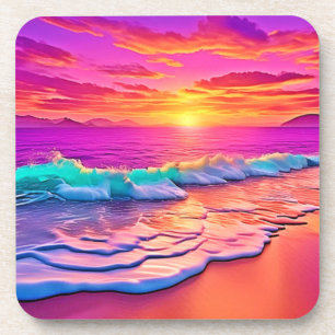 Dessous-de-verre Sunset Beach Waves Design