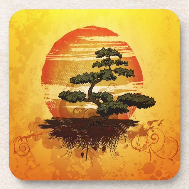 Dessous-de-verre Sunset de Bonsai Tree (Devant)