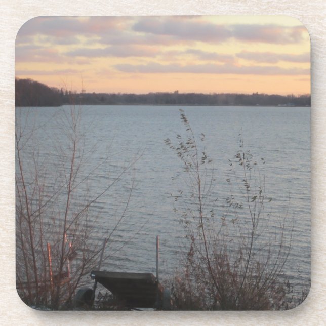 Dessous de verre Sunset Lake Shore - Ensemble de 6 (Devant)