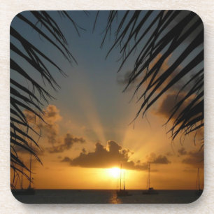 Dessous-de-verre Sunset Through Palm Fronds