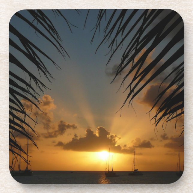 Dessous-de-verre Sunset Through Palm Fronds (Devant)