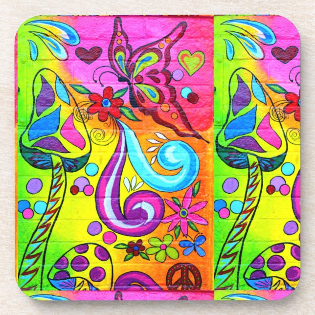 dessous de verre super de champignons magiques psy (Devant)