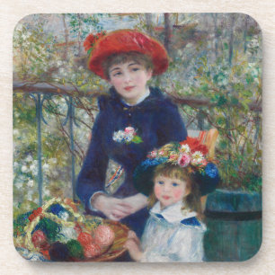 Dessous-de-verre Sur la terrasse, portrait impressionniste, Renoir