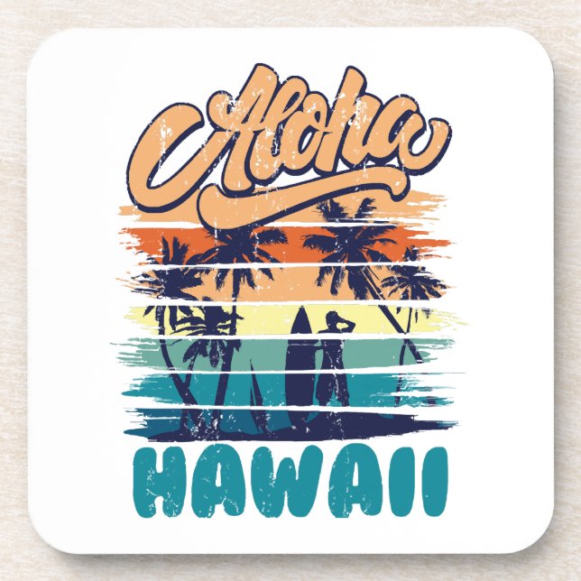 Dessous-de-verre Surf - Aloha Hawaï (Devant)