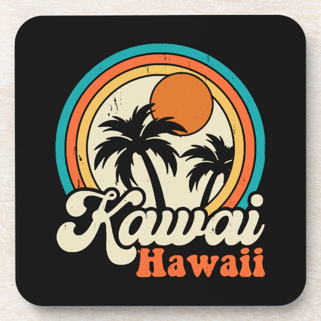 Dessous-de-verre Surf Kawaii Hawaï (Devant)