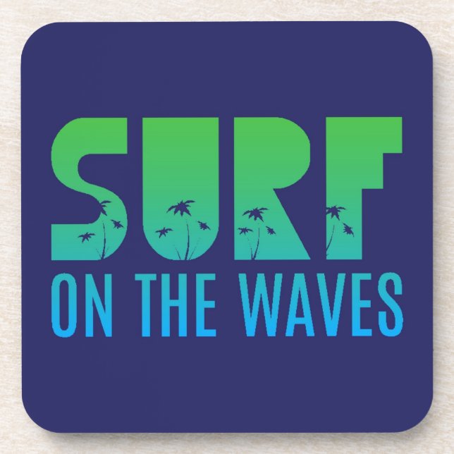 Dessous-de-verre Surf sur l'affiche de vagues (Devant)