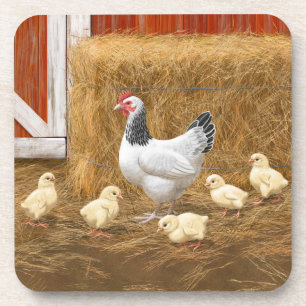 Dessous-de-verre Sussex Chicken Mama Hen et Chicks