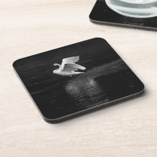 Dessous-de-verre Swan trompette b/w