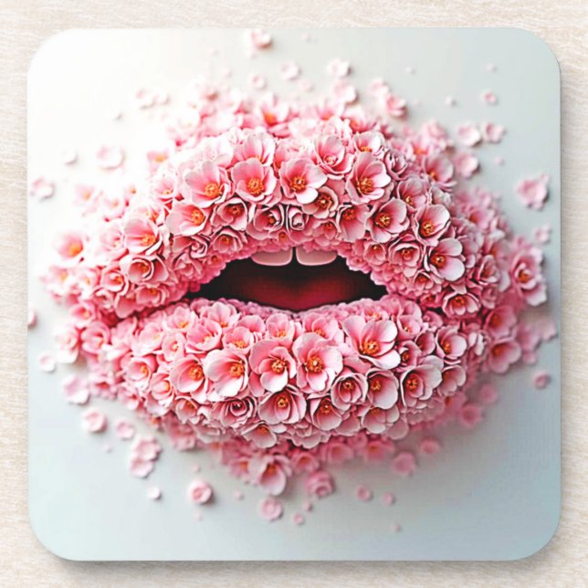 Dessous-de-verre Sweet Bloom Lips Art (Devant)