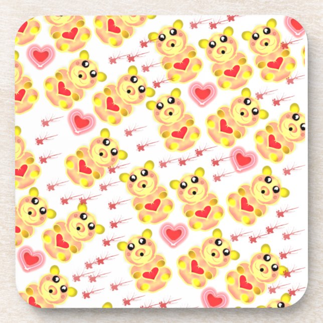 Dessous-de-verre Sweet Heart Bear Nursery Pattern (Devant)