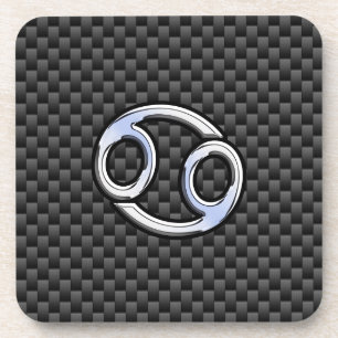 Dessous-de-verre Symbole cancéreux Zodiac Charbon Fiber Impression