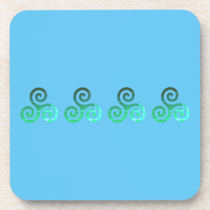 Dessous-de-verre Symbole celtique antique Triskele vert Sky Blue