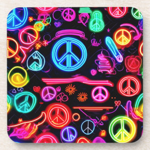 Dessous-de-verre SYMBOLE DE LA PAIX DE NEON Motifs