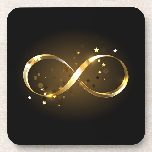 Dessous-de-verre Symbole d'infini doré (Devant)