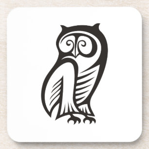 Dessous-de-verre Symbole hibou noir