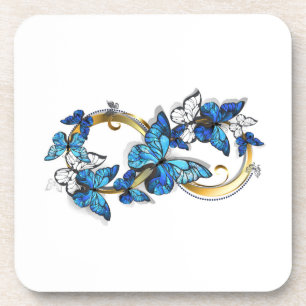 Dessous-de-verre Symbole infini de papillons Morpho bleus