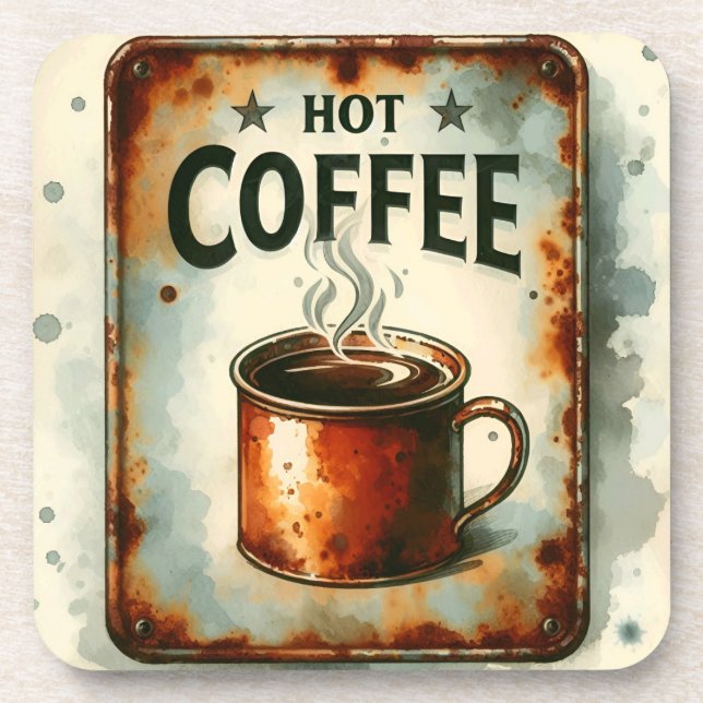Dessous-de-verre Symbole rétro à café chaud (Devant)