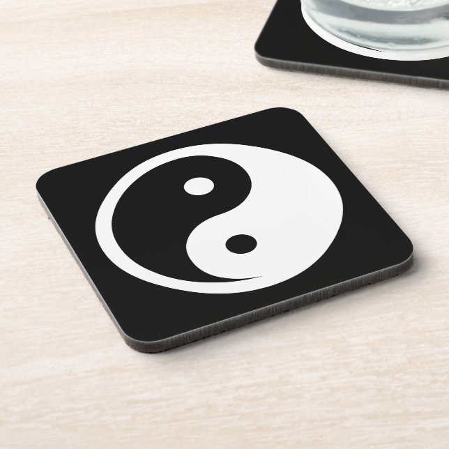 Dessous-de-verre Symbole Yin Yang - tatouage solide design 2 (Côté gauche)