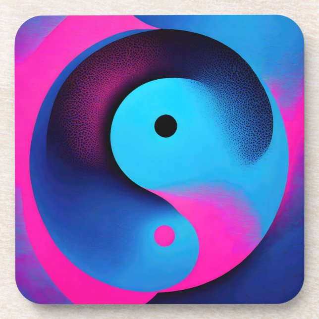 Dessous-de-verre Symétrie spirituelle Yin Yang Art Abstrait coloré (Devant)