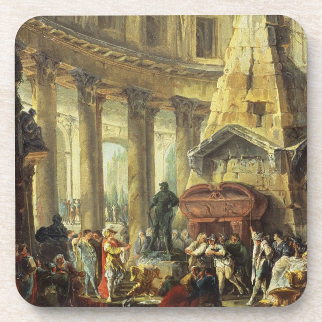Dessous-de-verre T28516 Alexandre le grand visitant la tombe du (Devant)