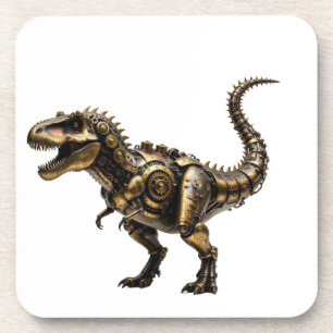 Dessous-de-verre T-Rex Mech Steampunk – Bête Dino en laiton