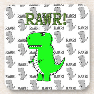 Dessous-de-verre T-Rex mignon et en colère avec Motif noir et blanc