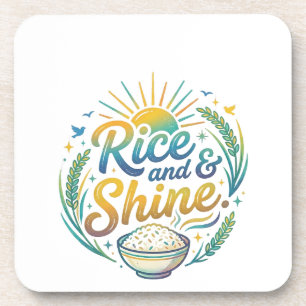 Dessous-de-verre T-shirt de petit-déjeuner drôle Rice and Shine