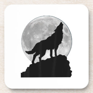 Dessous-de-verre T Shirt Loup sous la lumière de la lune - Chien to