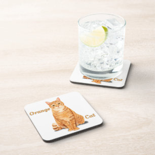 Dessous-de-verre Tabby Gingembre Orange Chat Personnalisé