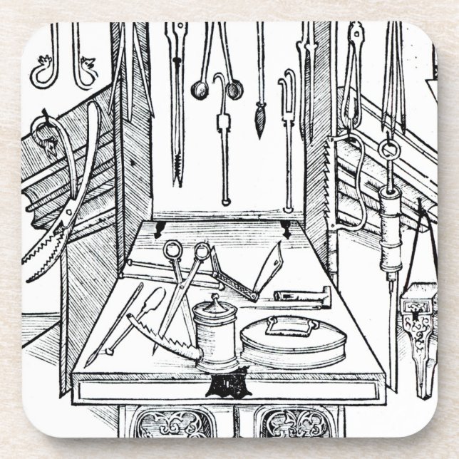 Dessous-de-verre Table d'opération et instruments chirurgicaux, du (Devant)