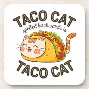 Dessous-de-verre Taco Chat Écrit À L'Arrière Est Taco Chat Cute Fel