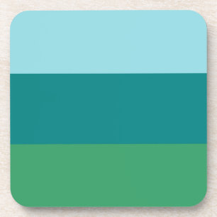 Dessous-de-verre Tanager Turquoise, Teal Bleu et Kelly Vert Horiz