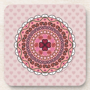 Dessous-de-verre Tapis carré de la Saint-Valentin en dentelle