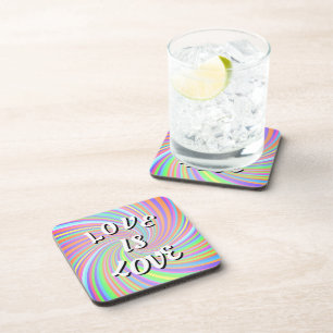 Dessous-de-verre Tapis de boisson de la Fierté Love Is Love